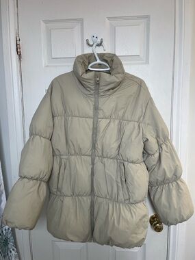 Garage Cream Quilted Puffer Jacket